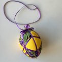 Medium Easter egg, yellow w purple