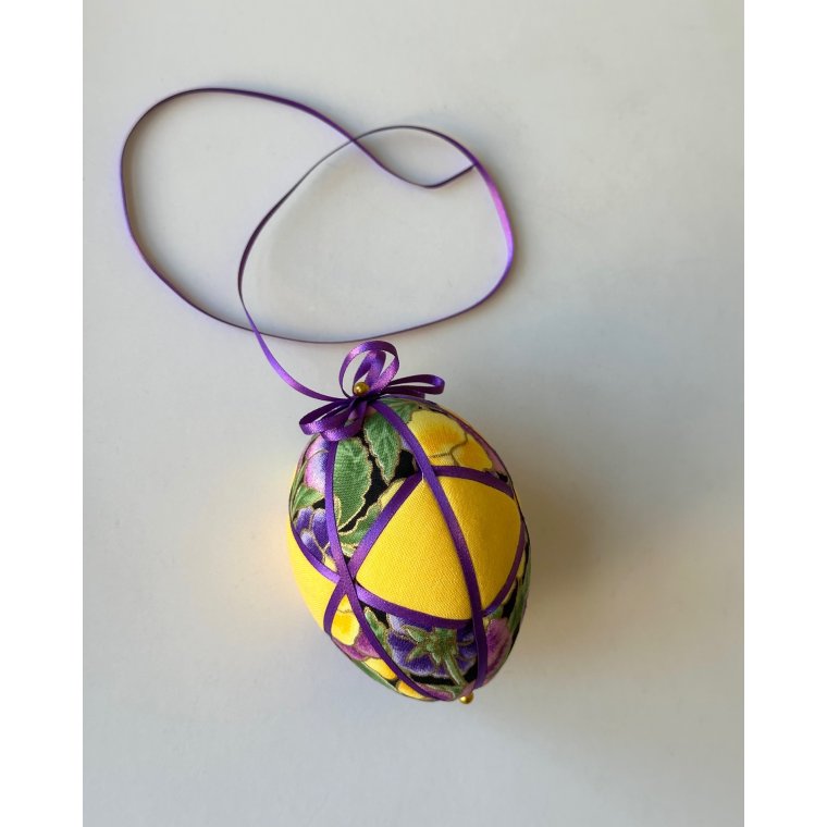 Medium Easter egg, yellow w purple