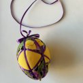 Medium Easter egg, yellow w purple