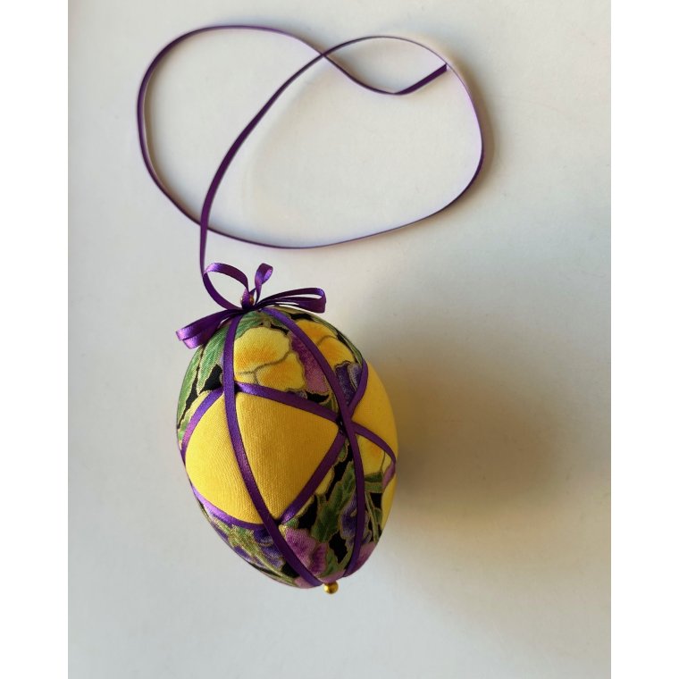Medium Easter egg, yellow w purple