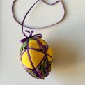 Medium Easter egg, yellow w purple