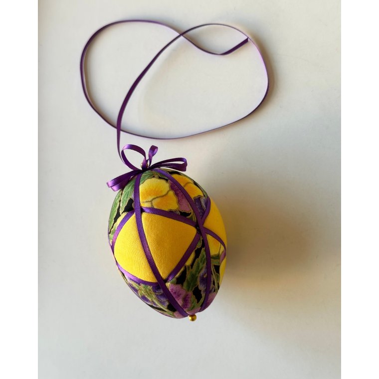 Medium Easter egg, yellow w purple