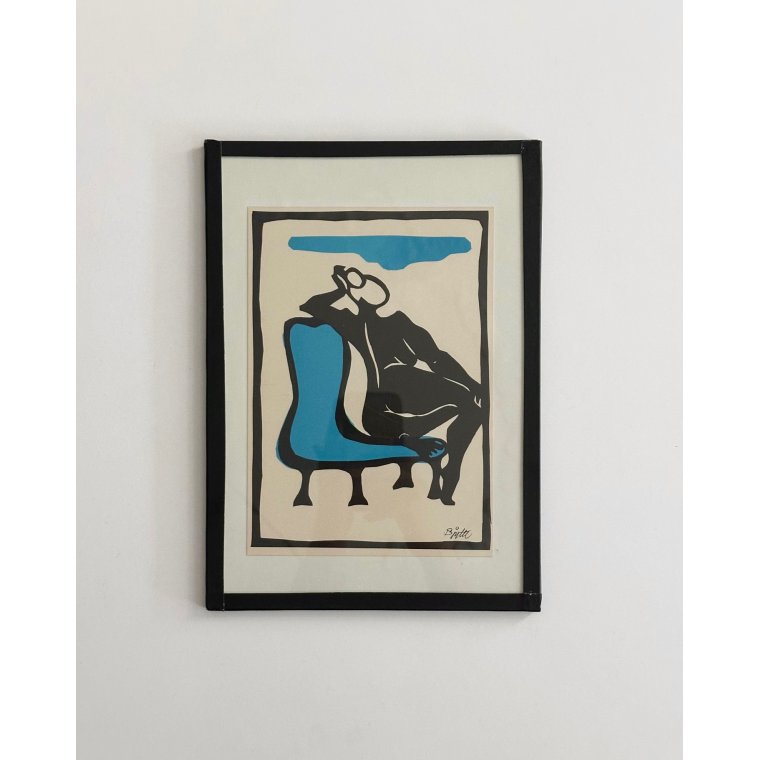 Print in taped glass, woman