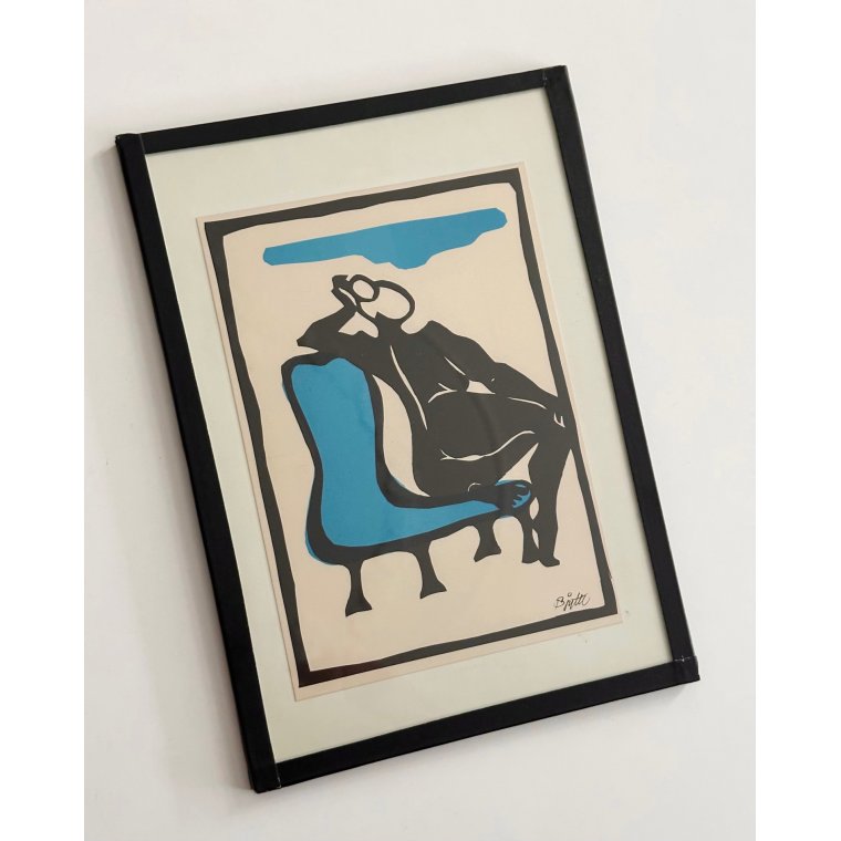 Print in taped glass, woman