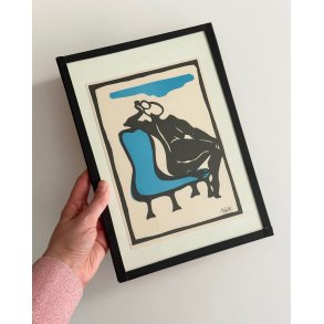 Print in taped glass, woman