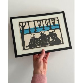 Print in taped glass, women