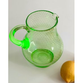 Jug, uranium glass w bubbles