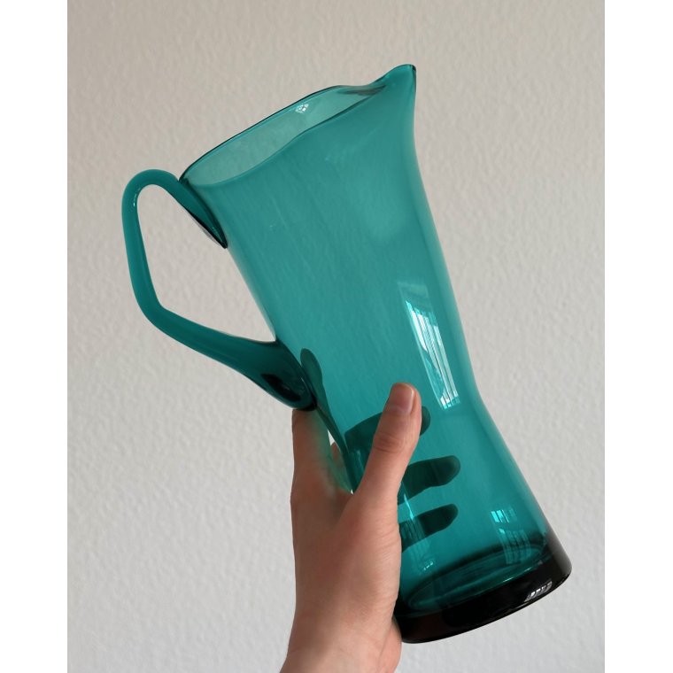 Turquoise glass jug