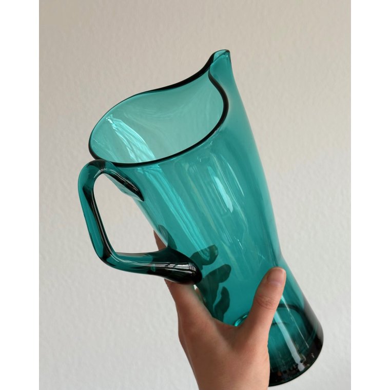 Turquoise glass jug