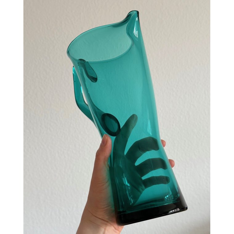 Turquoise glass jug
