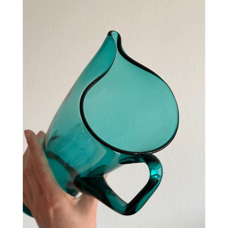 Turquoise glass jug