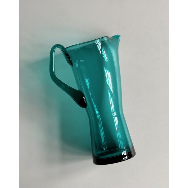Turquoise glass jug