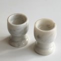 Marble egg cups on foot, set of 2