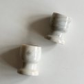 Marble egg cups on foot, set of 2