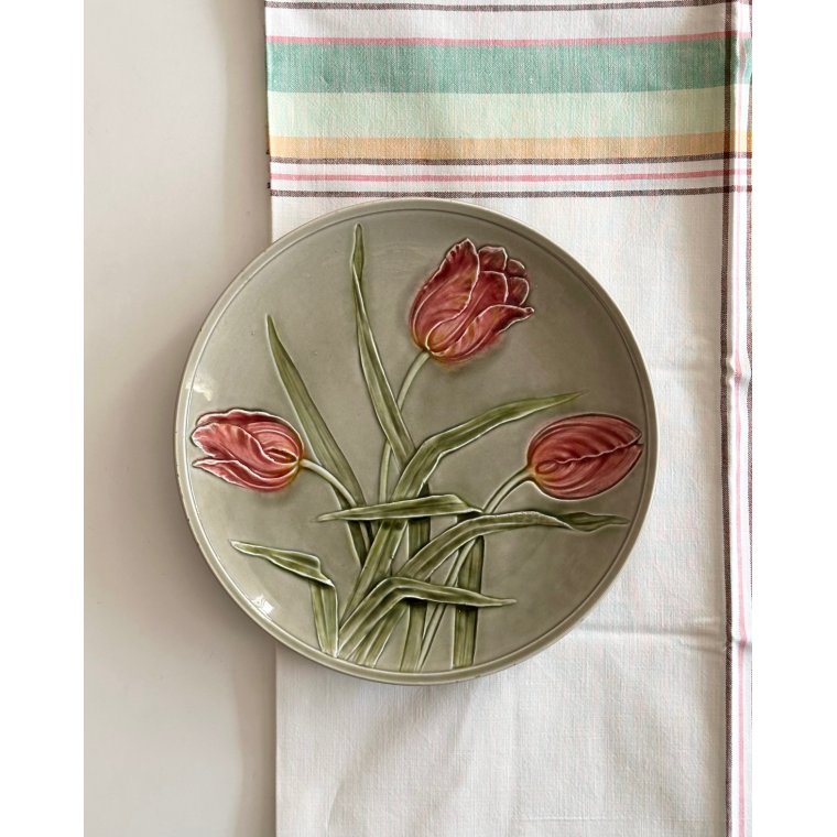 Antik platte, tulipaner