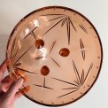 Rosy glass bowl w 3 feet