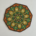 Pearl-stitched doily, multicolored