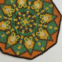 Pearl-stitched doily, multicolored