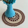 Pearl-stitched doily, brown