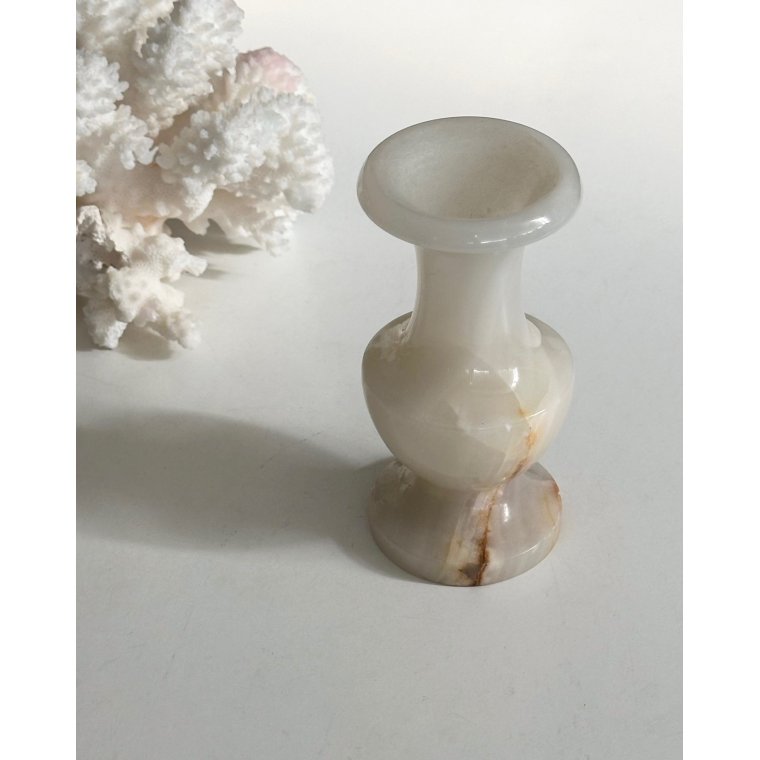 Lille vase, hvid onyx