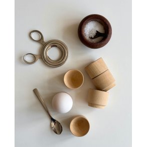 Wooden egg cups, set of 6