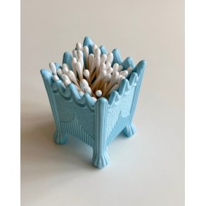 Glass pot, turquoise opaline glass