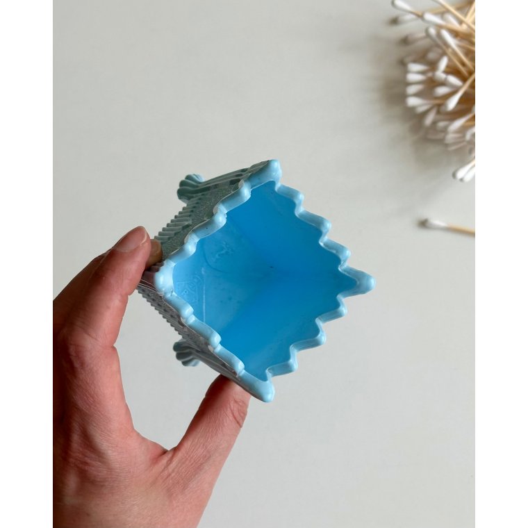 Glaskrukke, turkis opalineglas