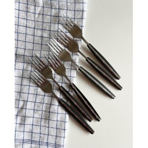 Gafler, st�l og bakelit, 6 stk samlet
