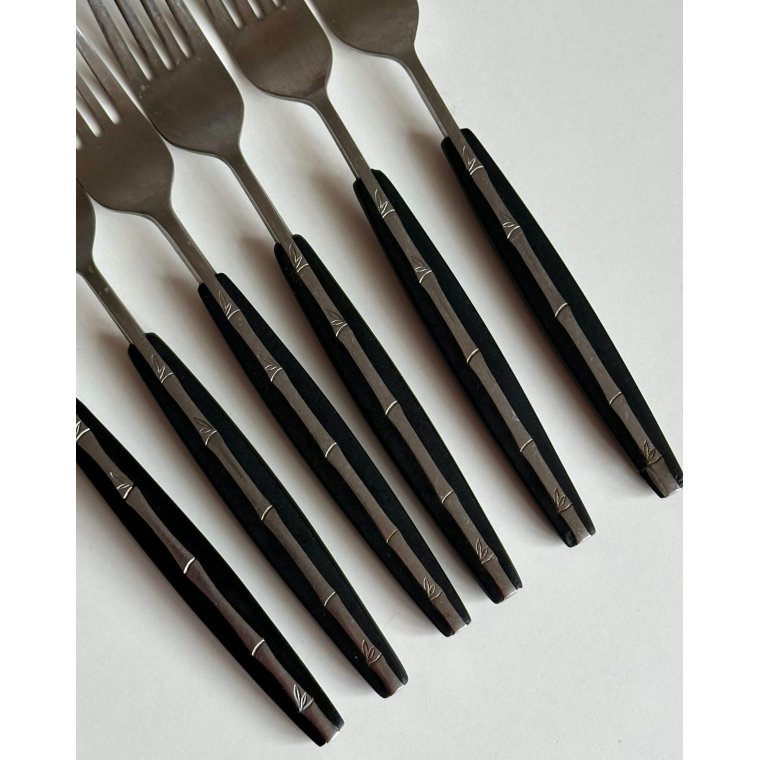 Gafler, st�l og bakelit, 6 stk samlet