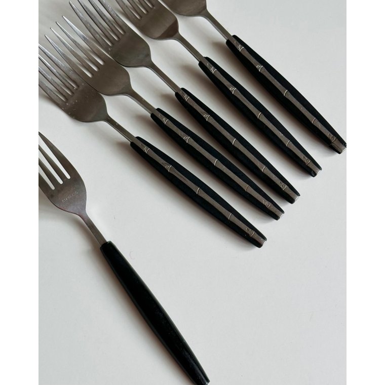 Gafler, st�l og bakelit, 6 stk samlet