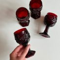 Avon wine glasses, ruby, set of 4