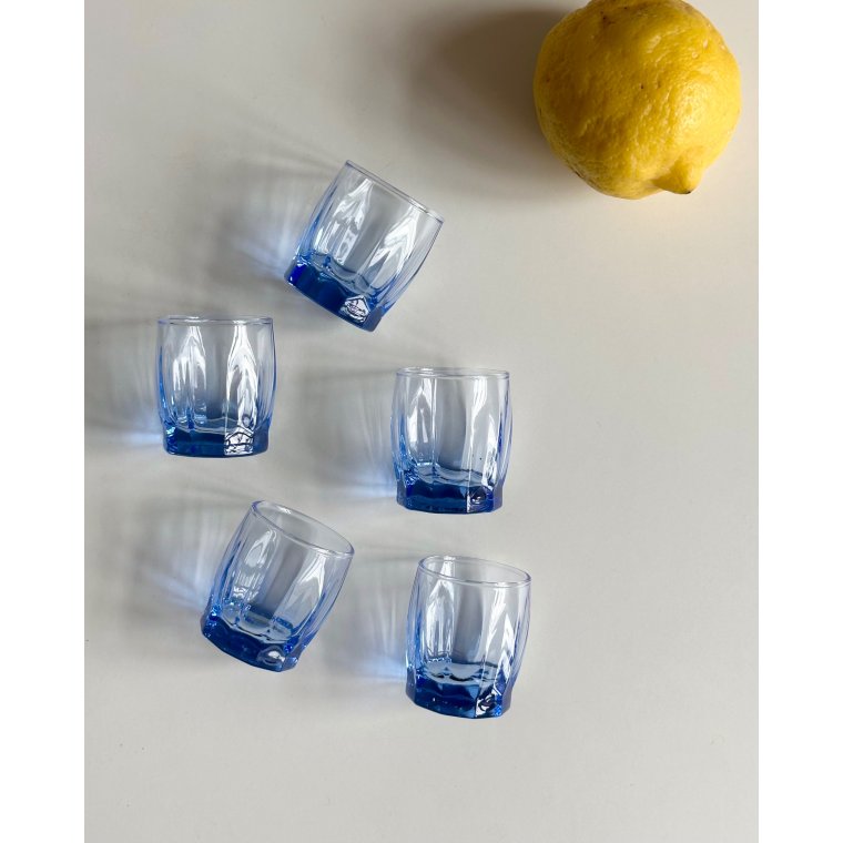 Light blue glasses, set of 5