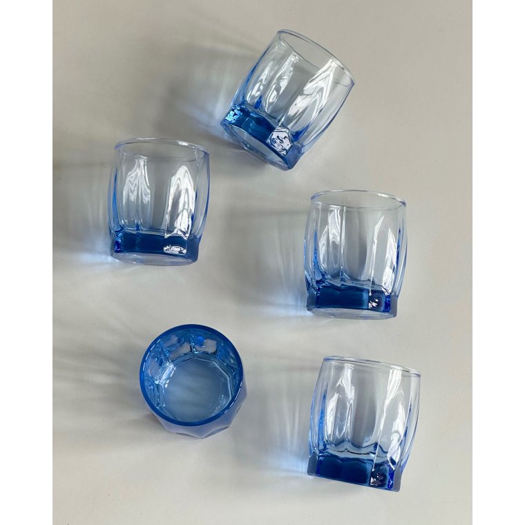 Light blue glasses, set of 5
