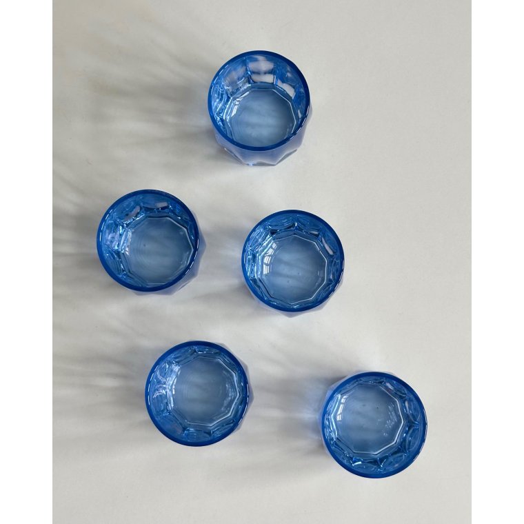 Light blue glasses, set of 5