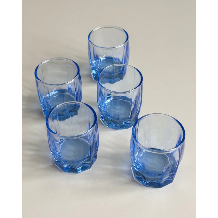 Light blue glasses, set of 5