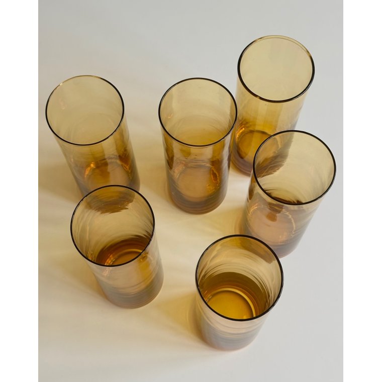 Mid Century highball drikkeglas, 6 stk samlet