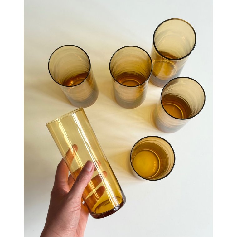 Mid Century highball drikkeglas, 6 stk samlet