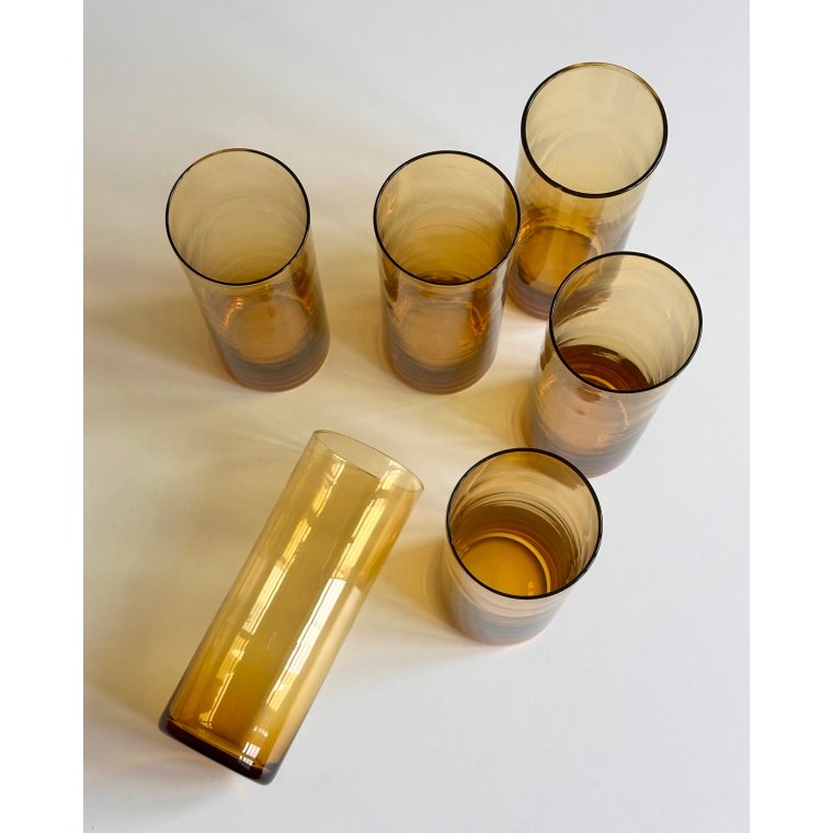 Mid Century highball drikkeglas, 6 stk samlet