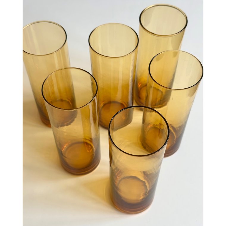 Mid Century highball drikkeglas, 6 stk samlet