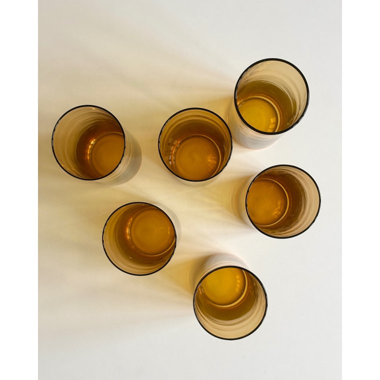 Mid Century highball drikkeglas, 6 stk samlet
