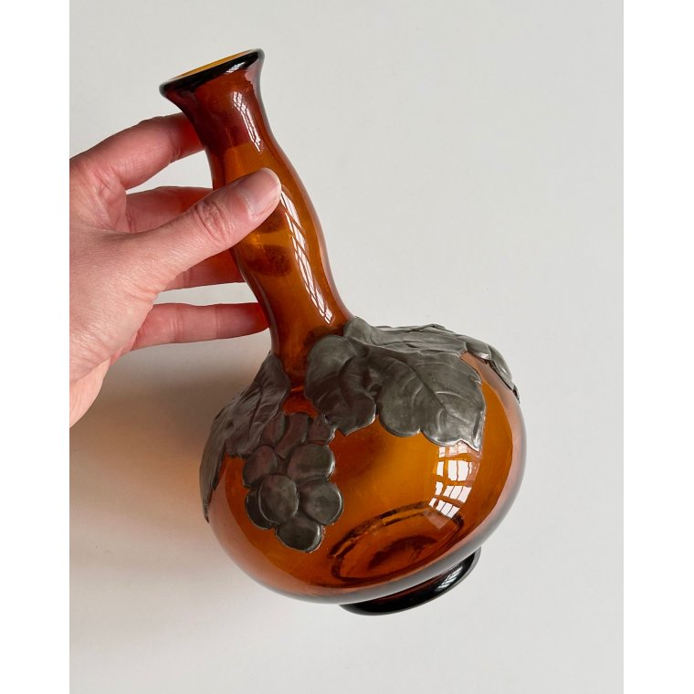 Antik karaffel uden prop, ravfarvet