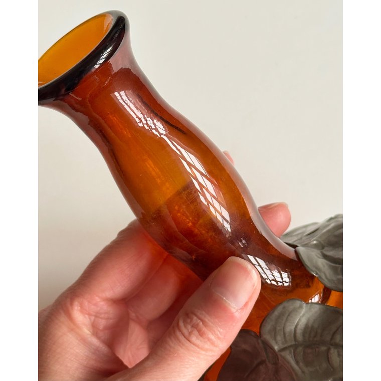 Antik karaffel uden prop, ravfarvet