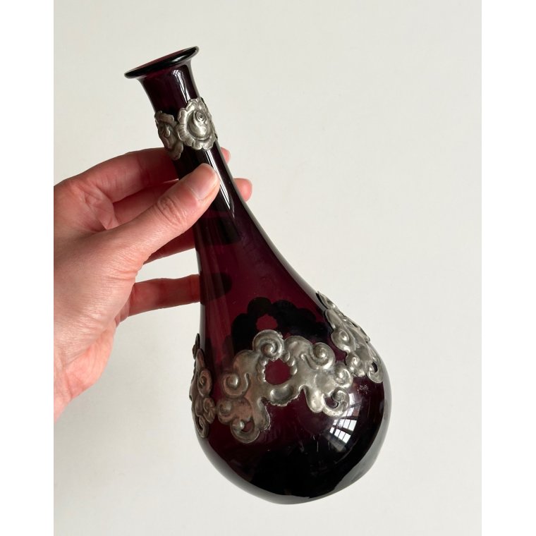 Antik karaffel uden prop, aubergine