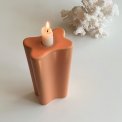Retro candleholder, peach glaze
