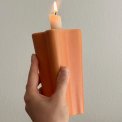 Retro candleholder, peach glaze