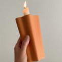Retro candleholder, peach glaze