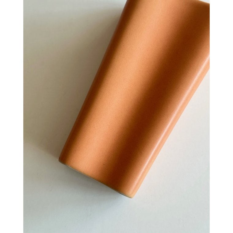 Retro candleholder, peach glaze