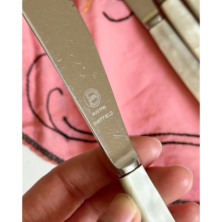 Vintage knive, Sheffield, 8 stk samlet