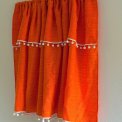 Retro gardin, orange m pompom
