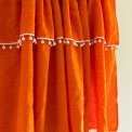 Retro gardin, orange m pompom